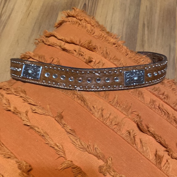 NOCONA BOYS' BRINDLE HAIR RHINESTONE BELT - Picture 4 of 11